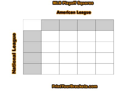 Printable MLB Playoff Squares Office Pool